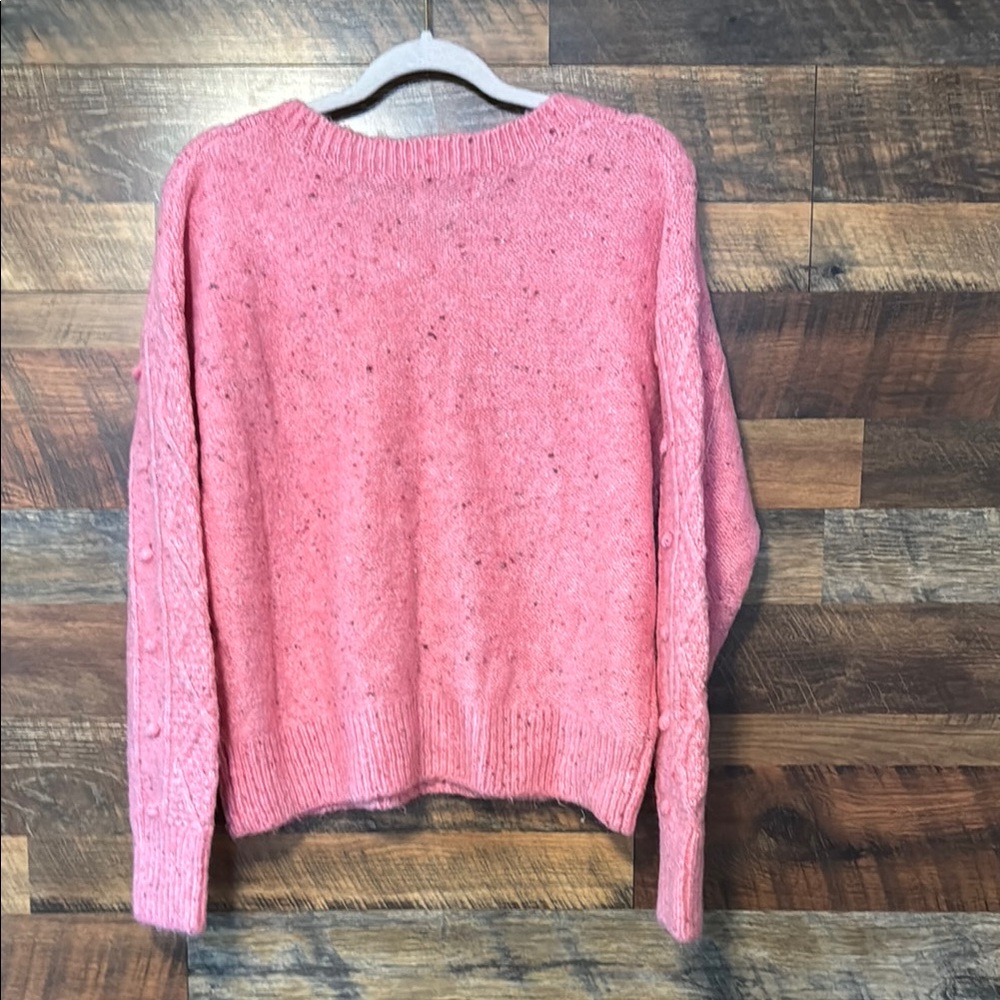 Old Navy Pink Crew Neck Cable Knit Sweater - Picture 3 of 5
